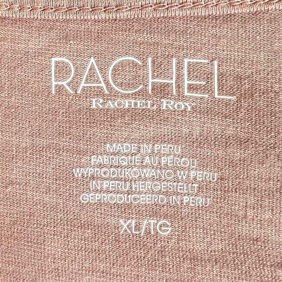 Rachel Rachel Roy Womens XL Pink Side Ruched Knit Top Modal Cotton Blend Slub - Picture 4 of 5